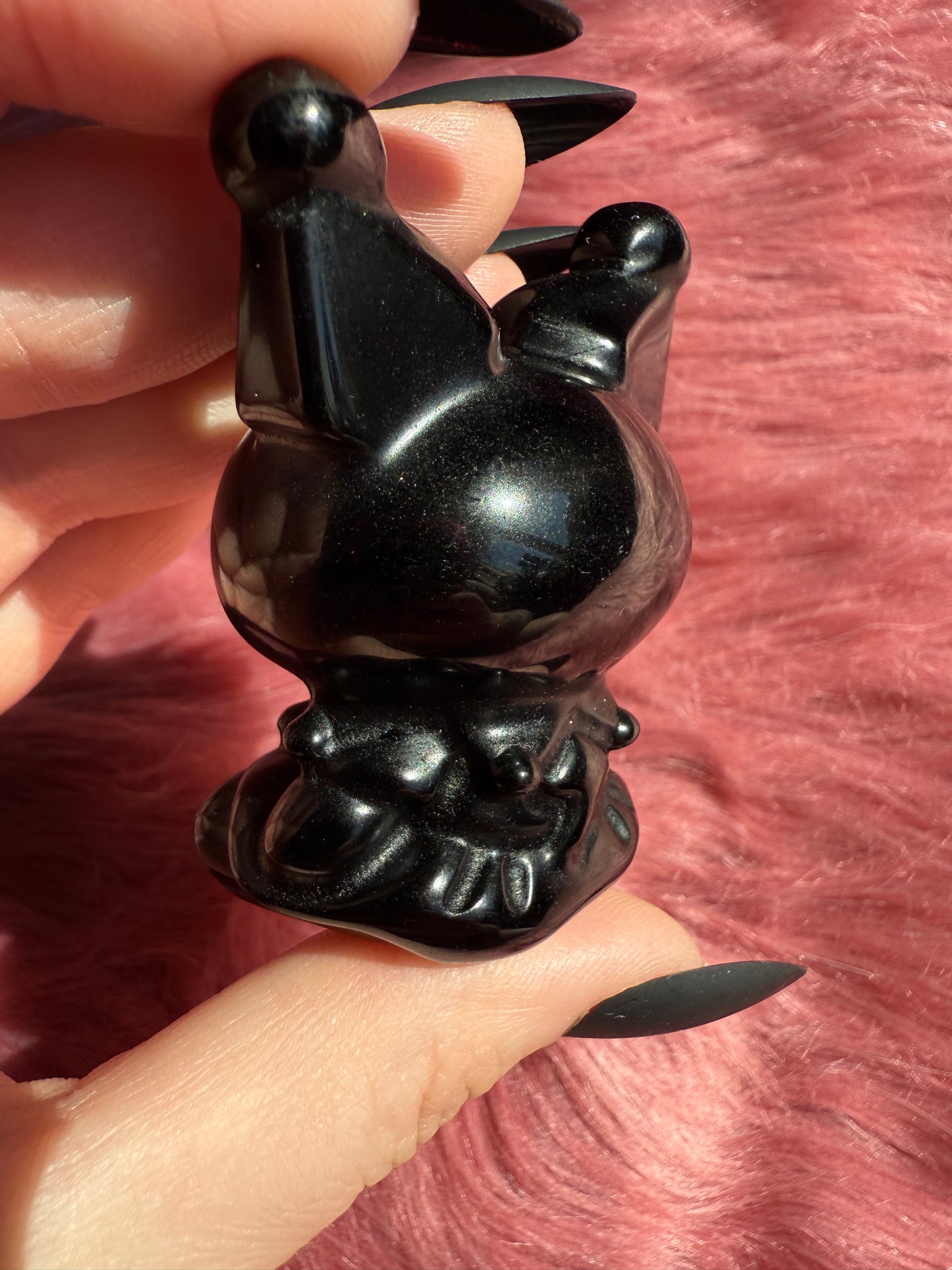 Stunning High Quality Small Size Obsidian Kuromi Carving