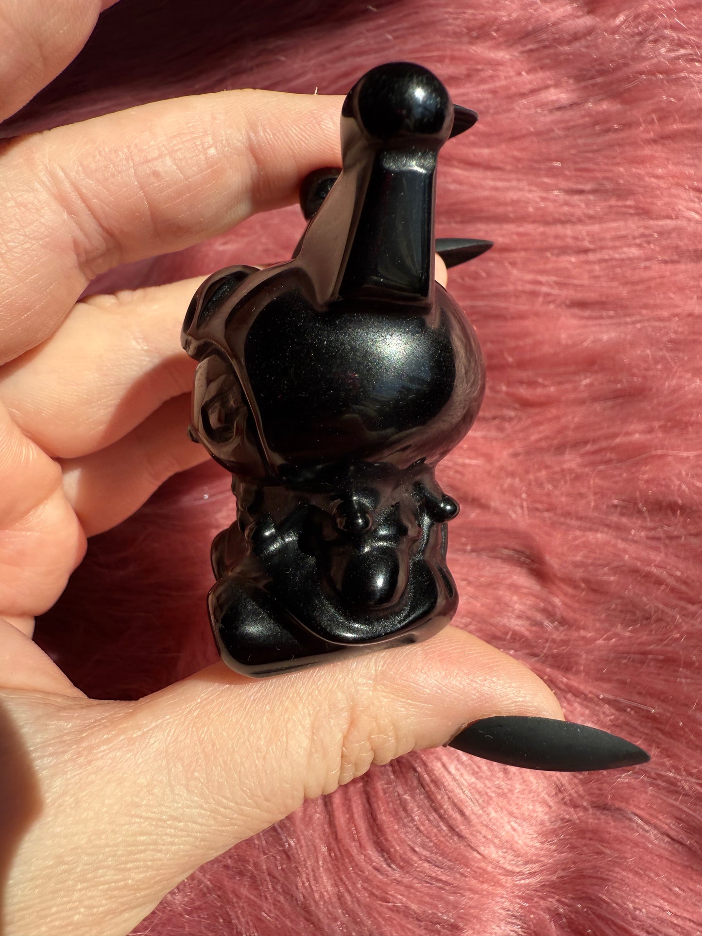 Stunning High Quality Small Size Obsidian Kuromi Carving