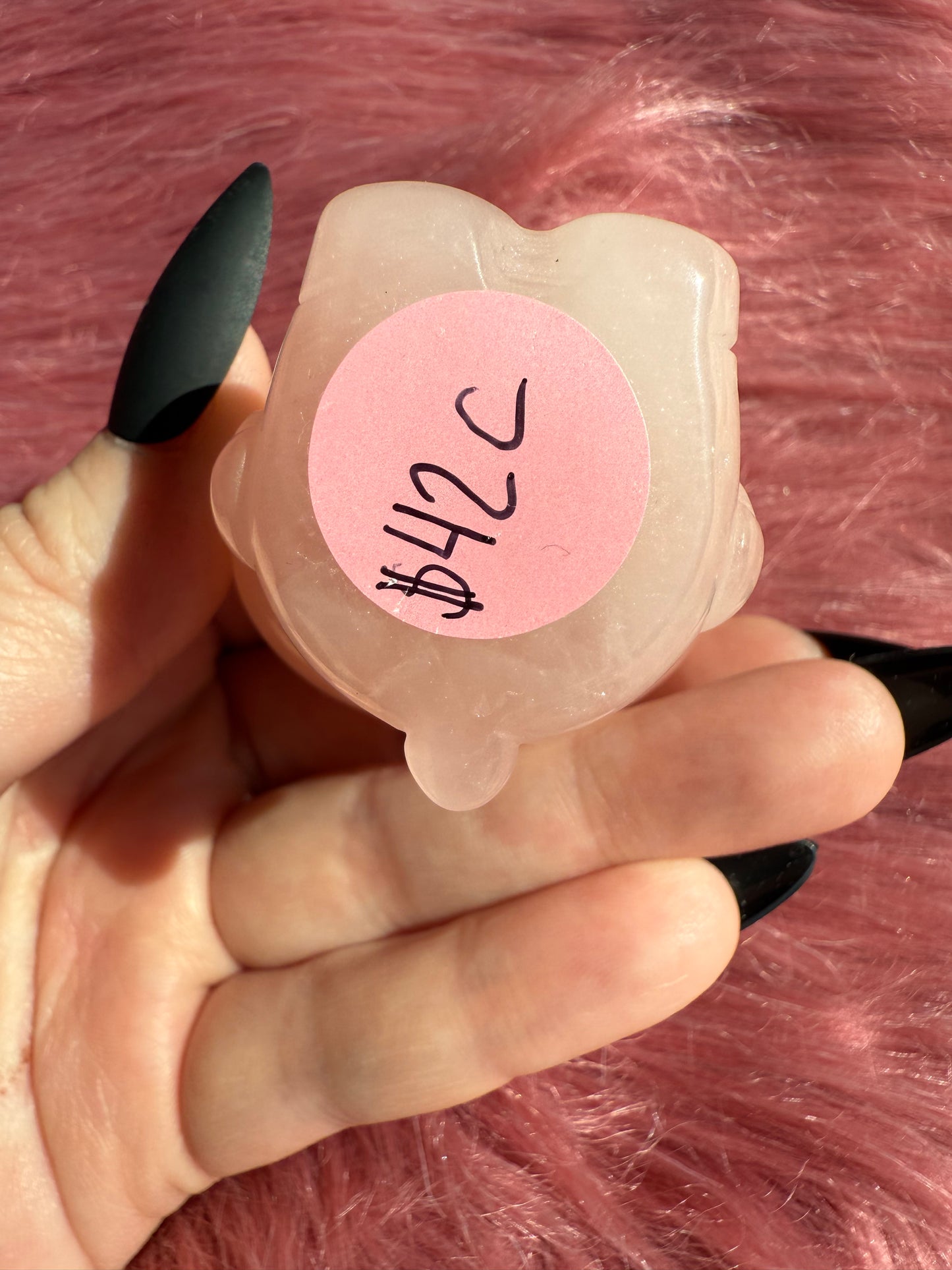 Stunning High Quality Small Size Rose Quartz HK Carving - 42C