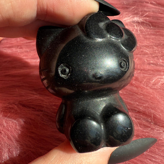 Stunning High Quality Small Size Black Obsidian HK Carving - 40C