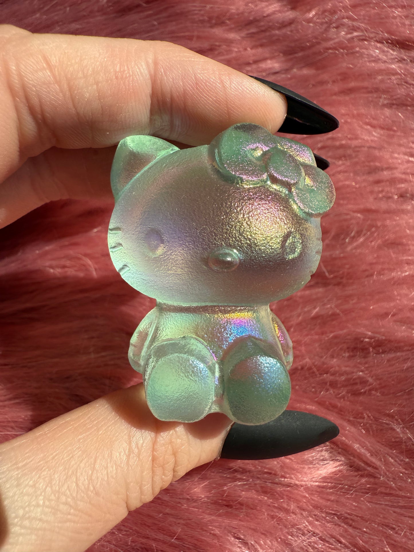 Stunning High Quality Small Size Green Aura Treated Opalite HK Carving - 40I