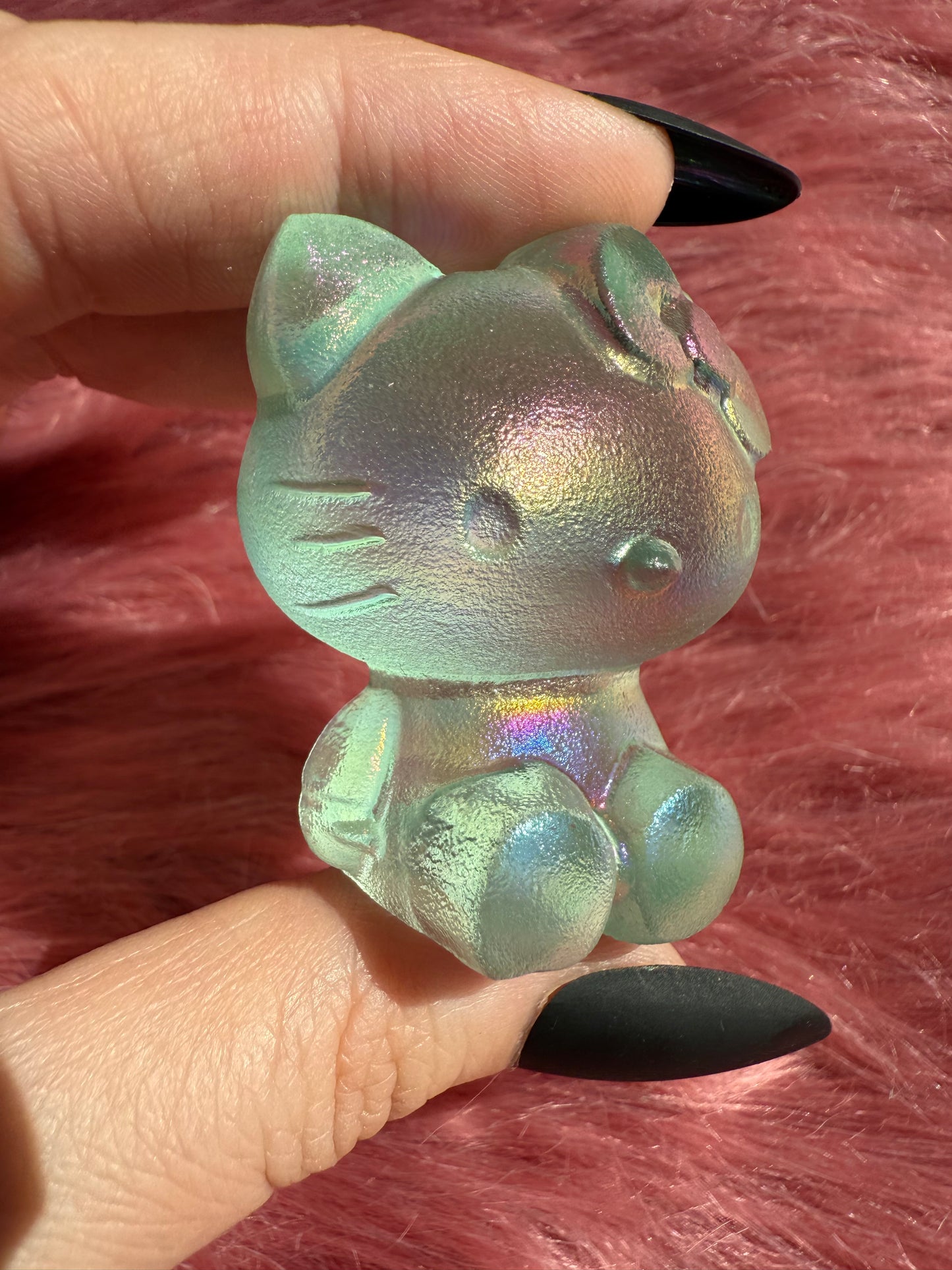 Stunning High Quality Small Size Green Aura Treated Opalite HK Carving - 40I