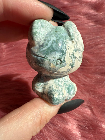 Stunning High Quality Small Size Moss Agate HK Carving