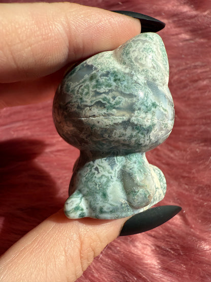 Stunning High Quality Small Size Moss Agate HK Carving