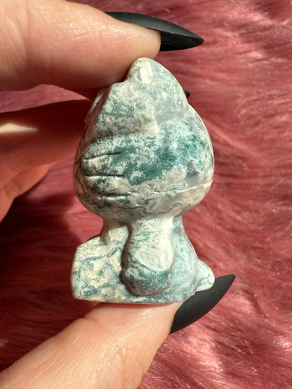 Stunning High Quality Small Size Moss Agate HK Carving