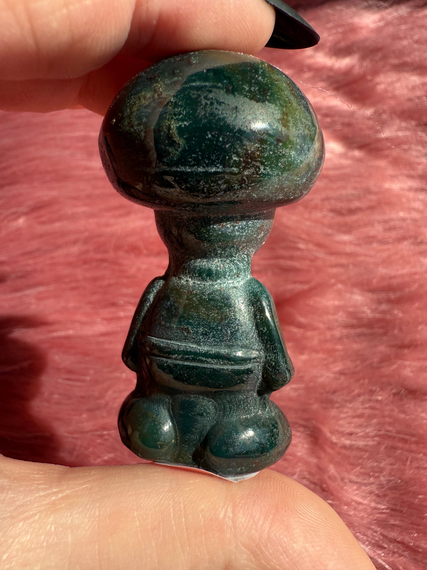 Stunning High Quality Sea (Ocean) Jasper Toad Carving