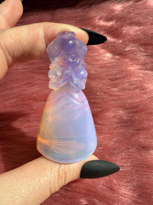 Stunning High Quality Princess Pink Opalite Carving