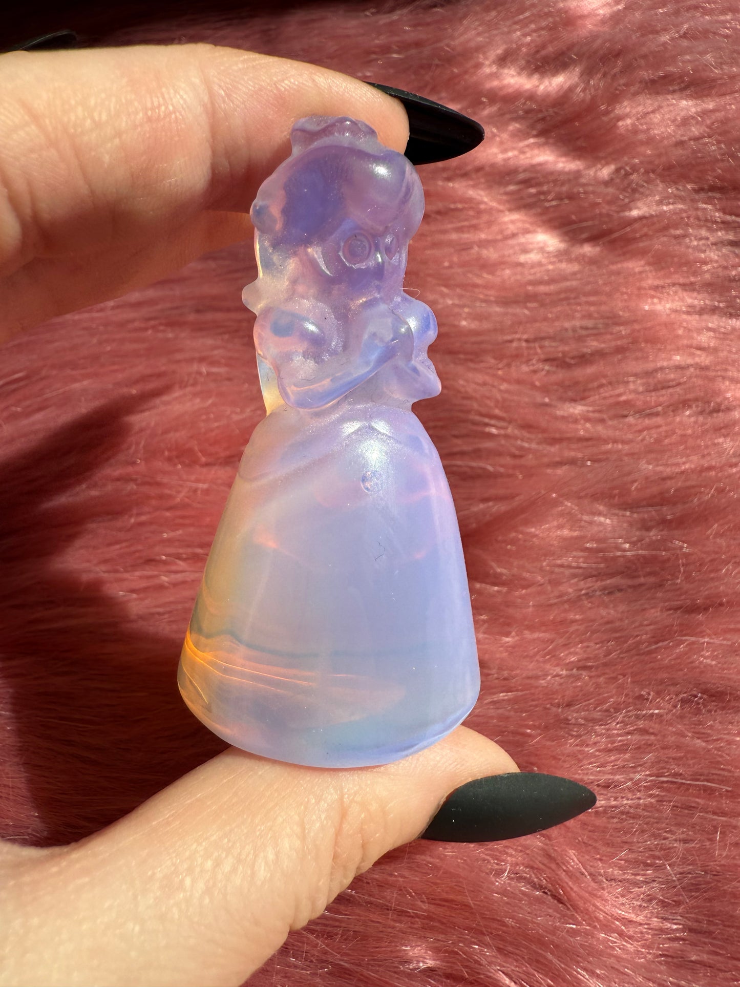 Stunning High Quality Princess Pink Opalite Carving