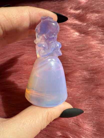 Stunning High Quality Princess Pink Opalite Carving