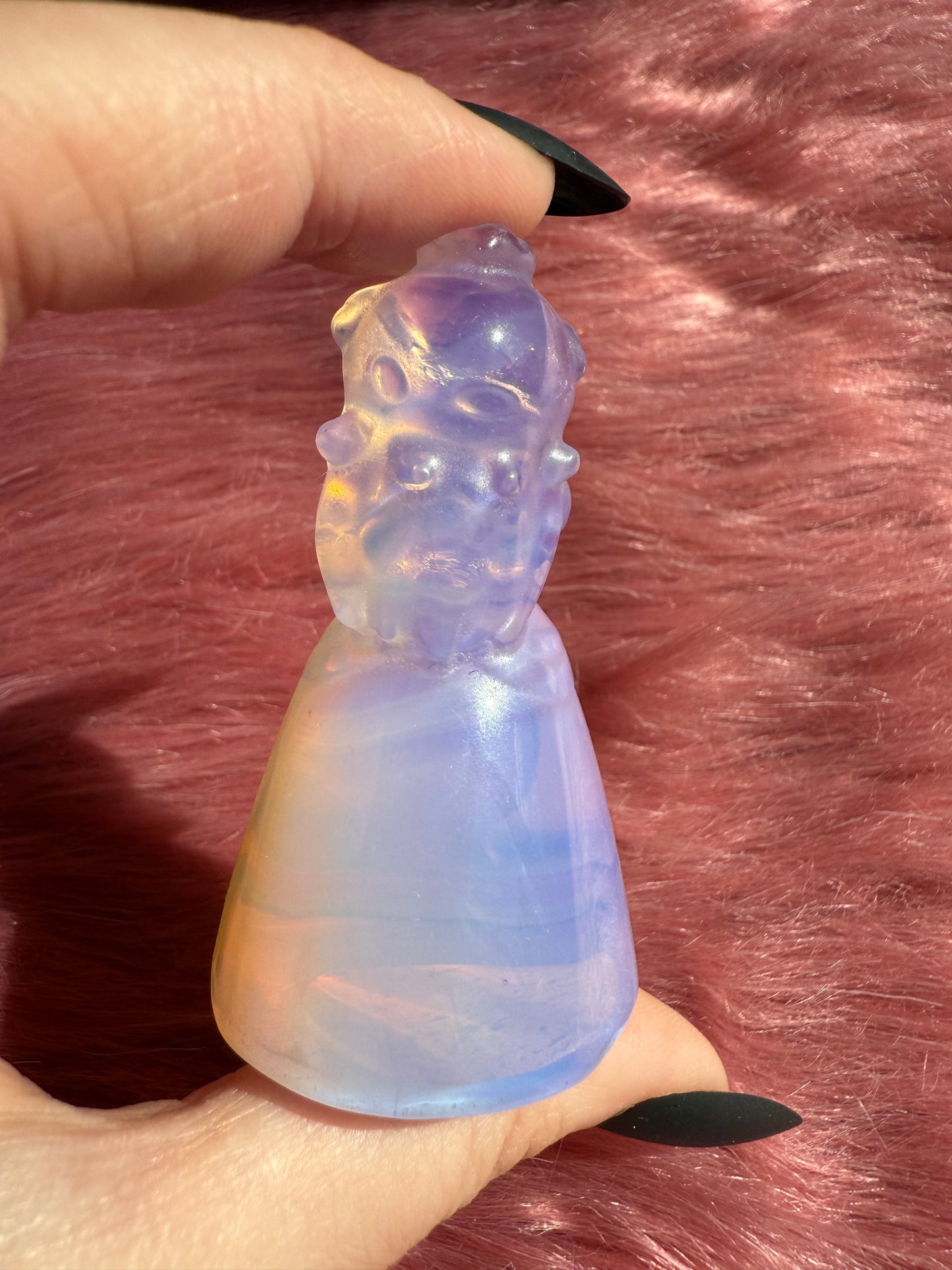 Stunning High Quality Princess Pink Opalite Carving