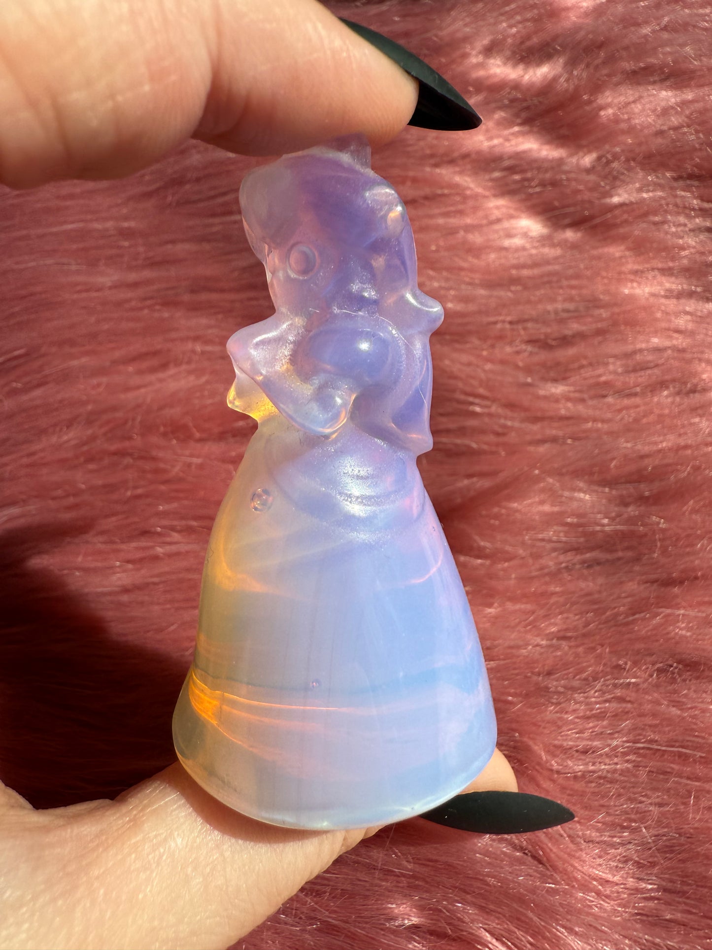 Stunning High Quality Princess Pink Opalite Carving
