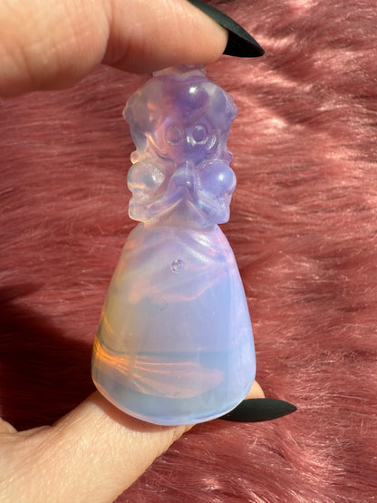 Stunning High Quality Princess Pink Opalite Carving