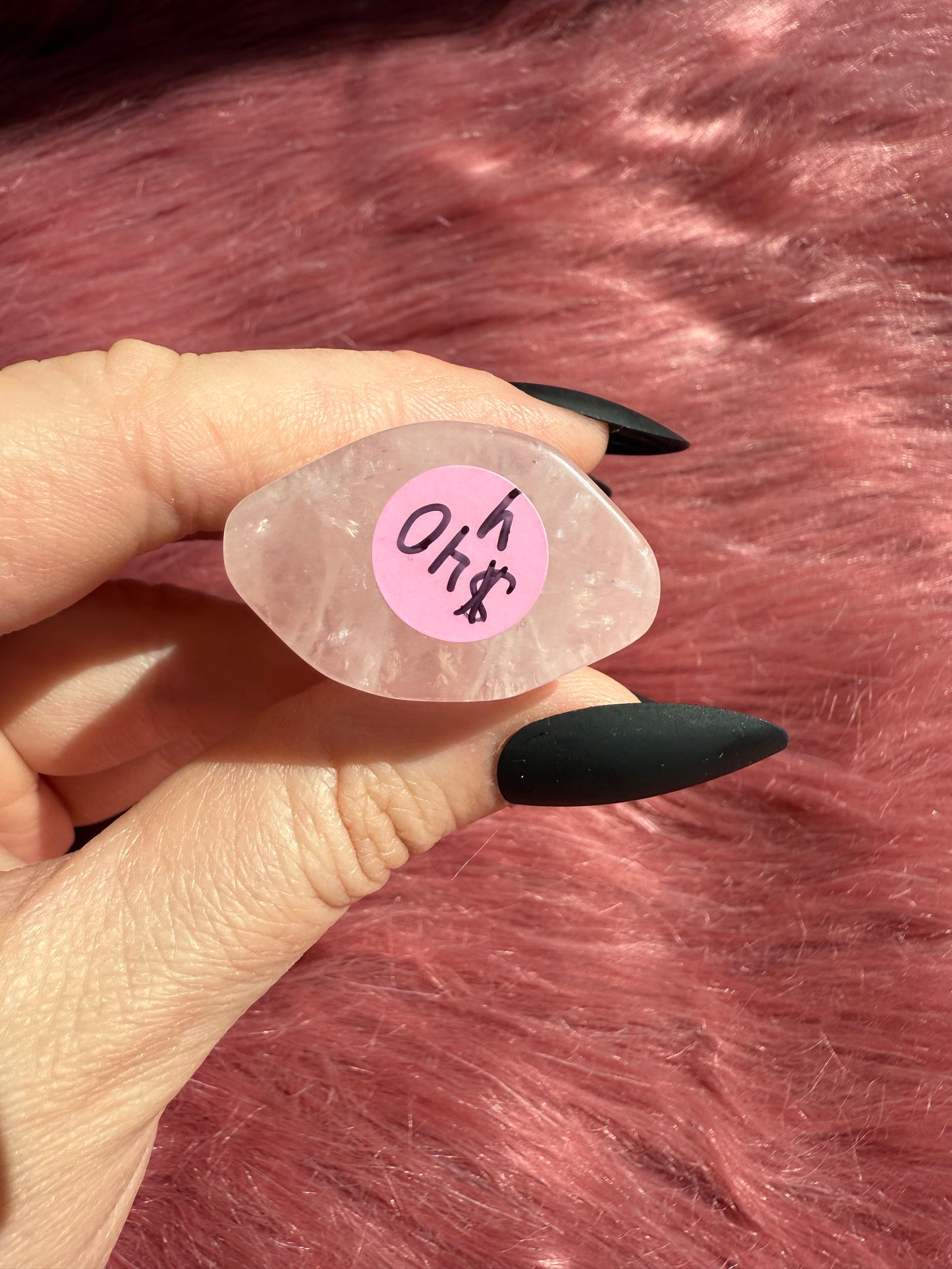 Stunning High Quality Rose Quartz Alien Grogu Carving
