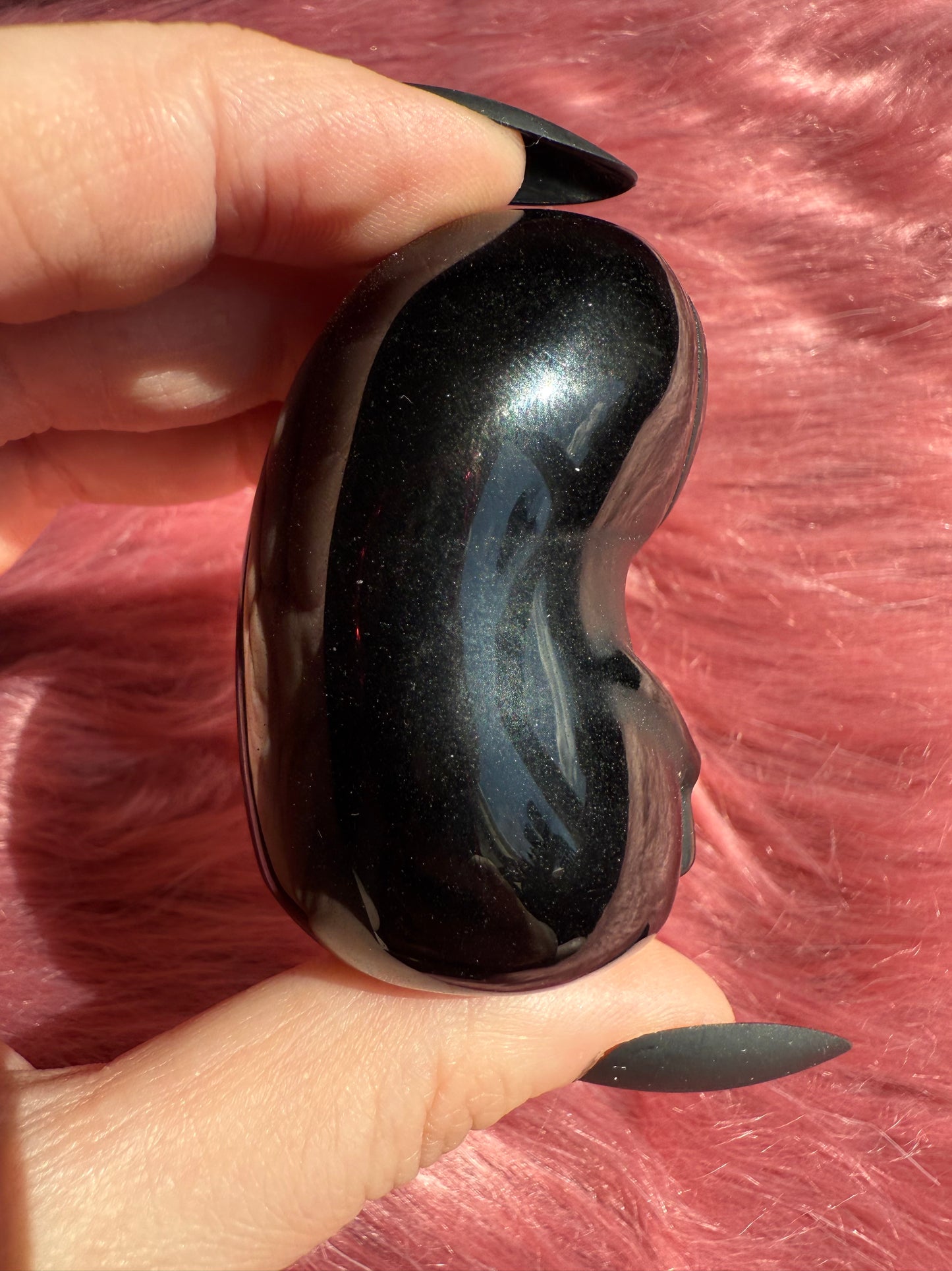 Stunning Obsidian Grim Reaper Carving