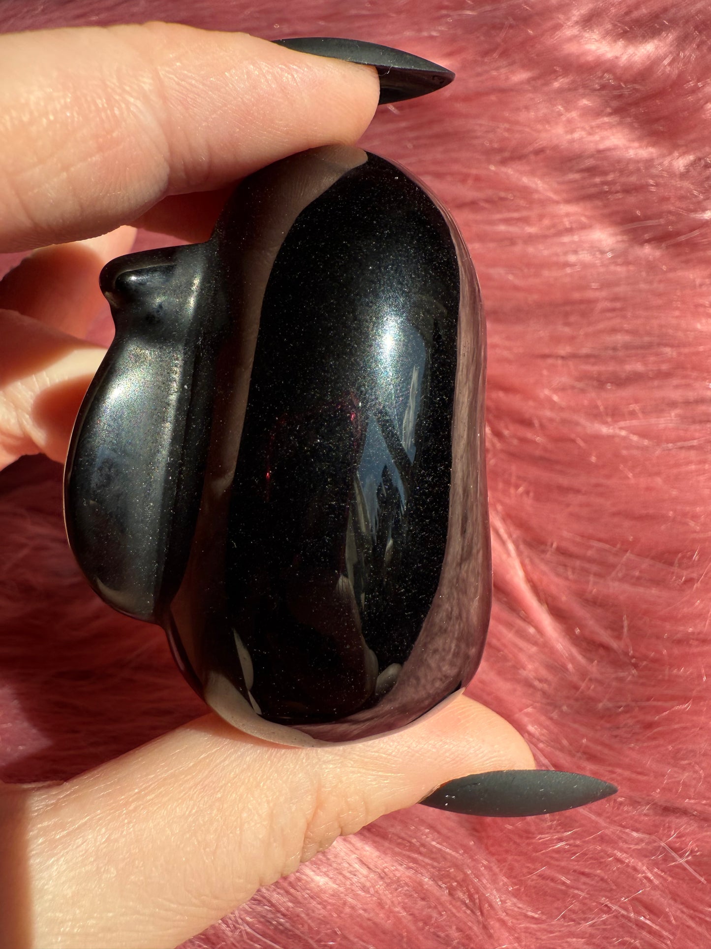 Stunning Obsidian Grim Reaper Carving