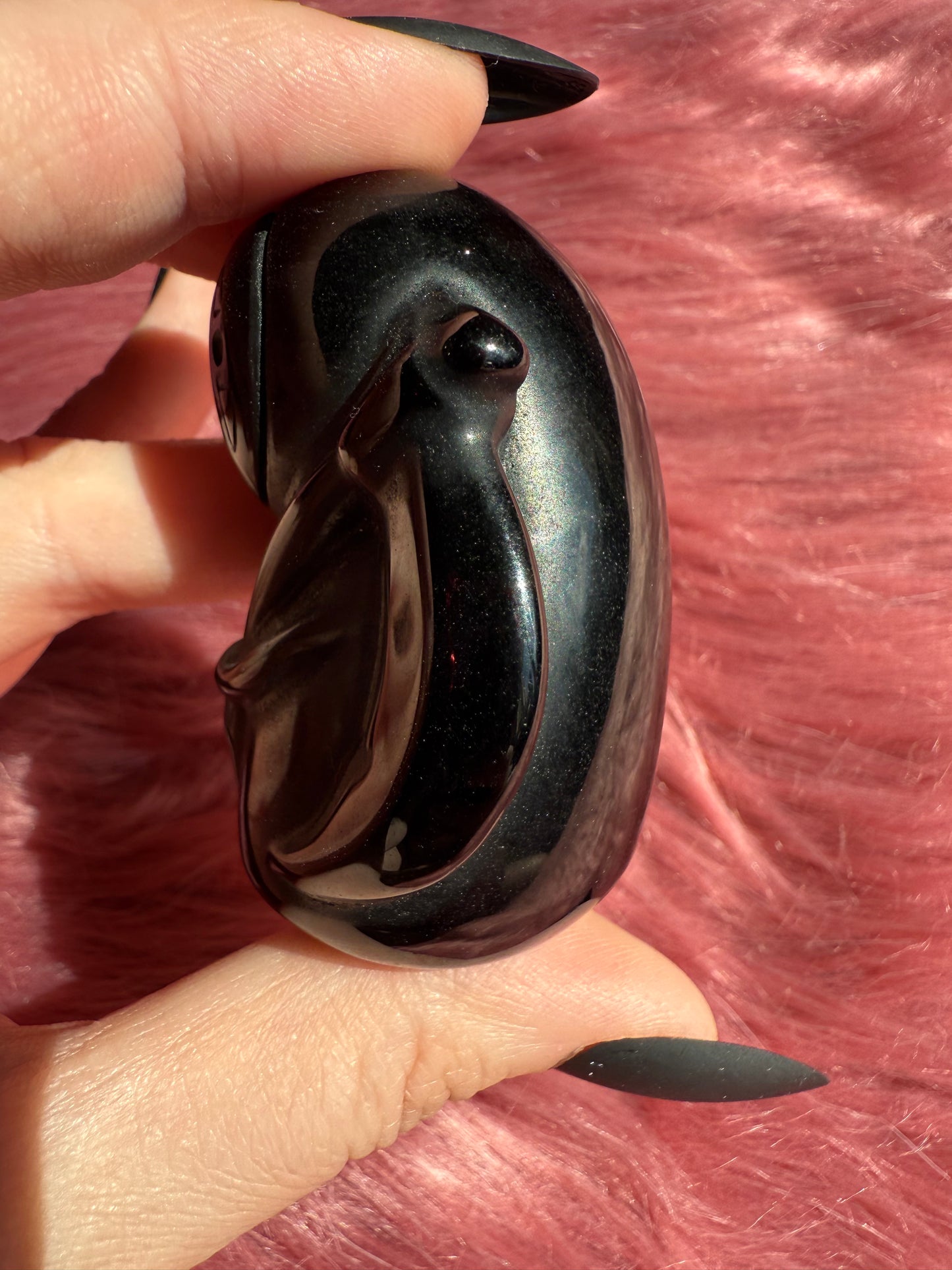 Stunning Obsidian Grim Reaper Carving