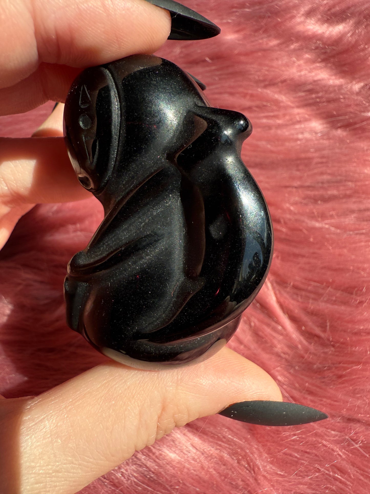 Stunning Obsidian Grim Reaper Carving