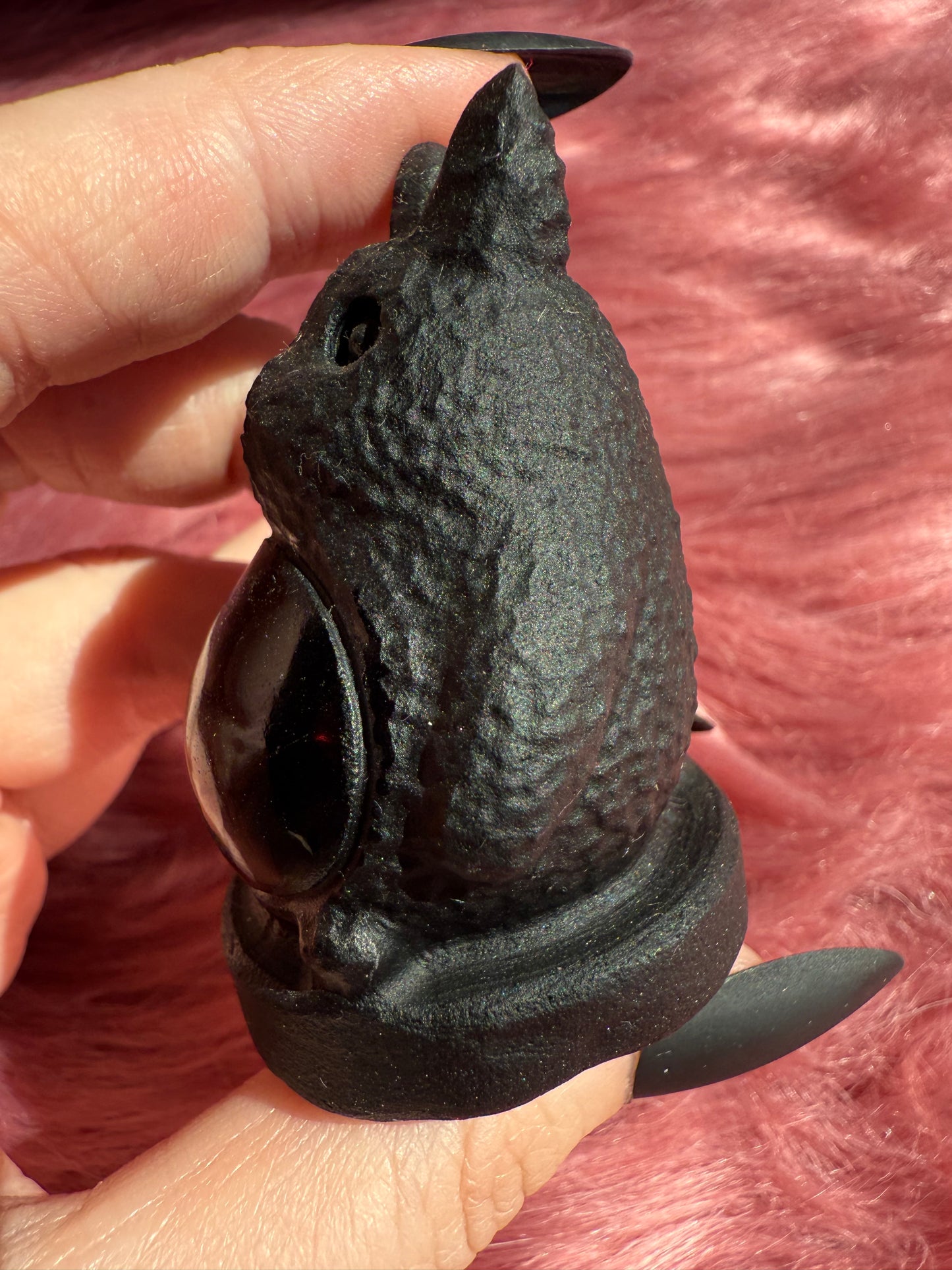 Stunning High Quality Black Obsidian Totoro Carving