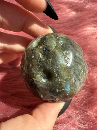 Stunning Labradorite Moon Carving