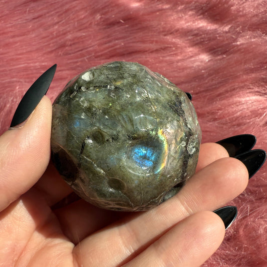Stunning Labradorite Moon Carving