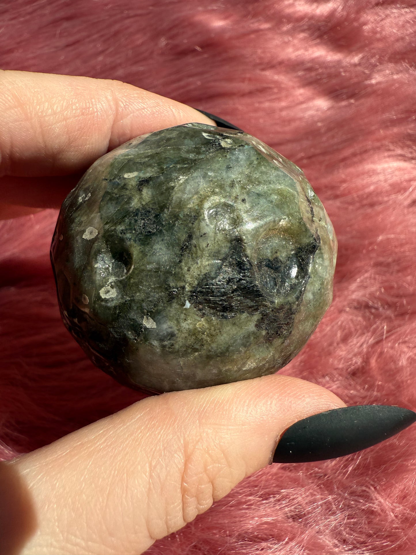 Stunning Labradorite Moon Carving