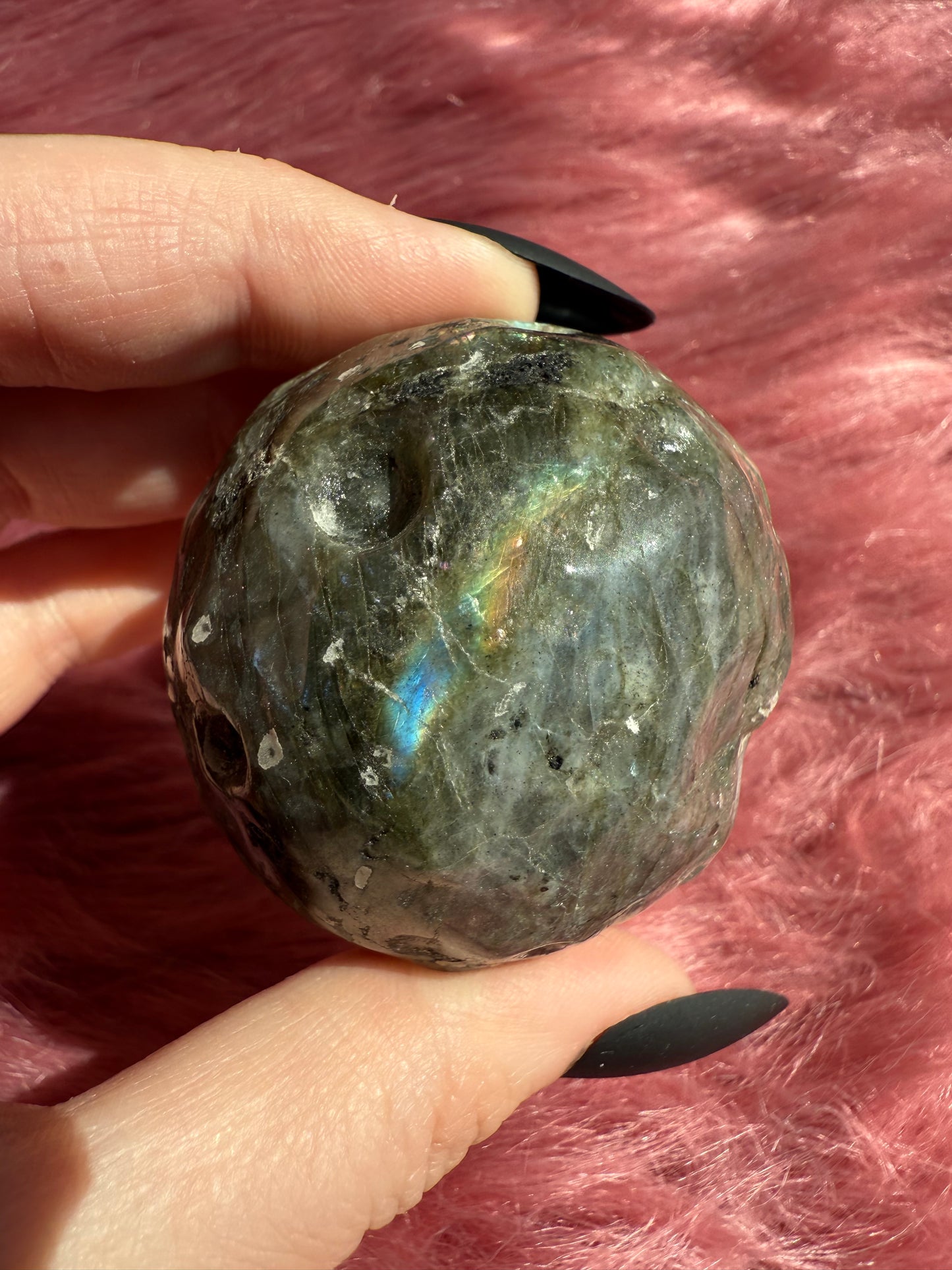 Stunning Labradorite Moon Carving