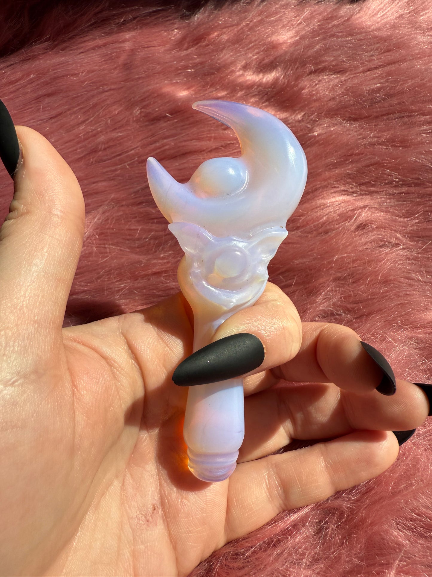 Stunning High Quality Pink Opaliate Princess Wand Carving