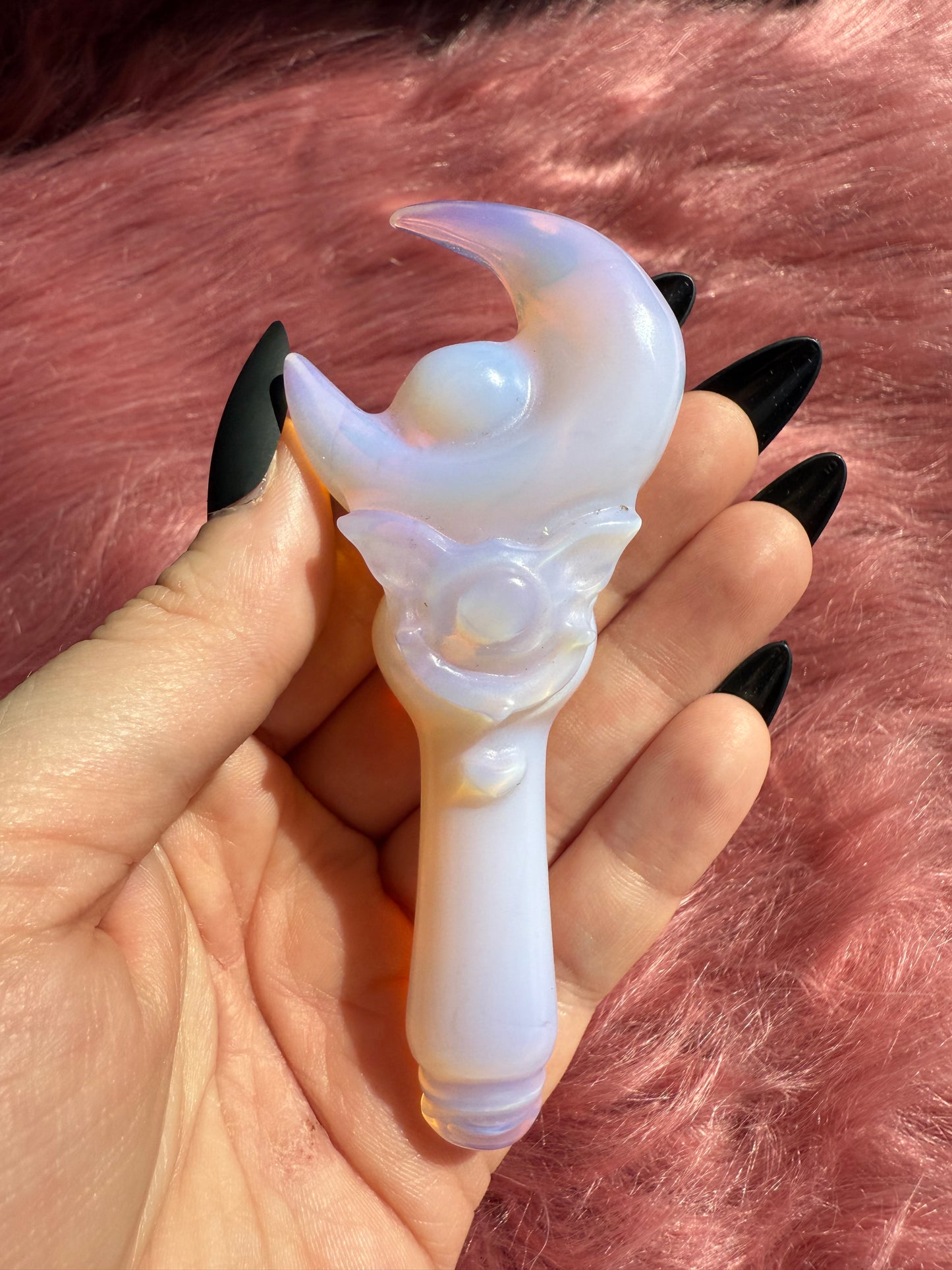 Stunning High Quality Pink Opaliate Princess Wand Carving