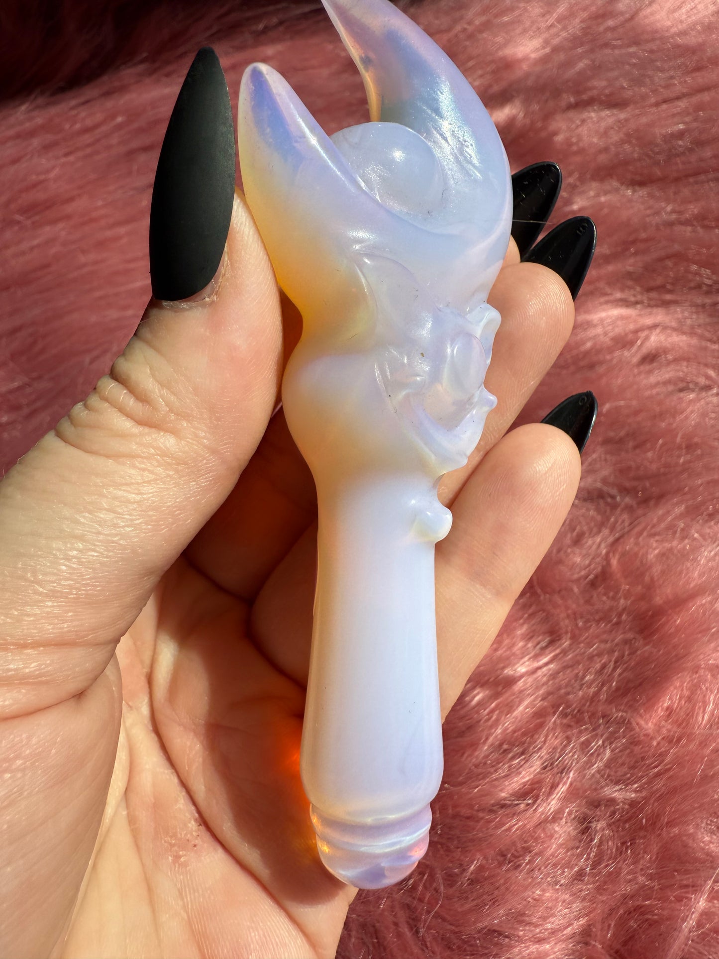 Stunning High Quality Pink Opaliate Princess Wand Carving