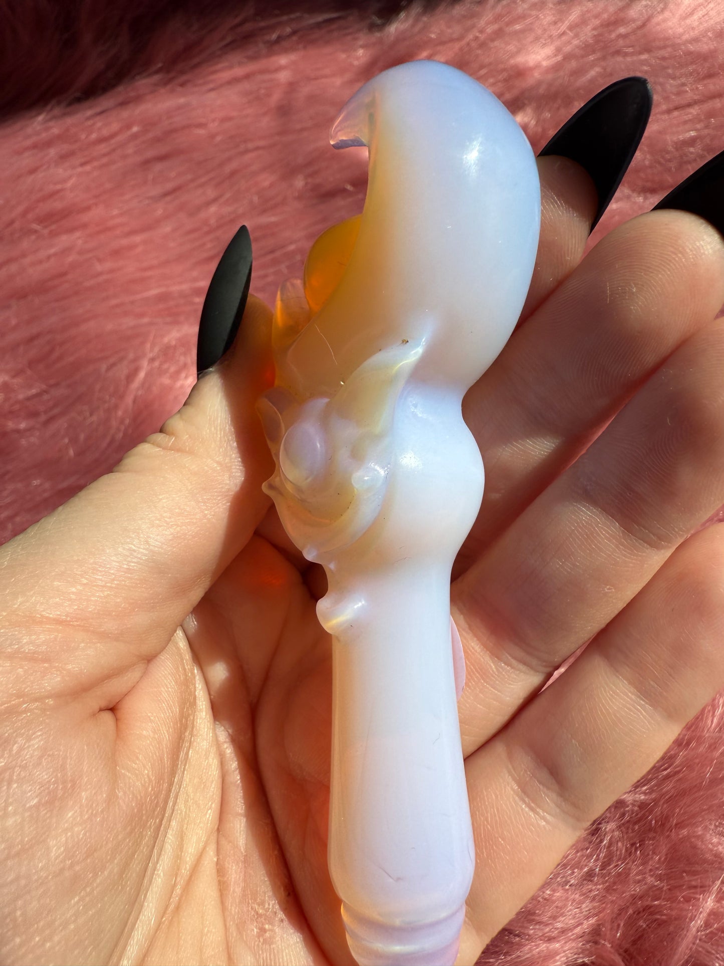Stunning High Quality Pink Opaliate Princess Wand Carving