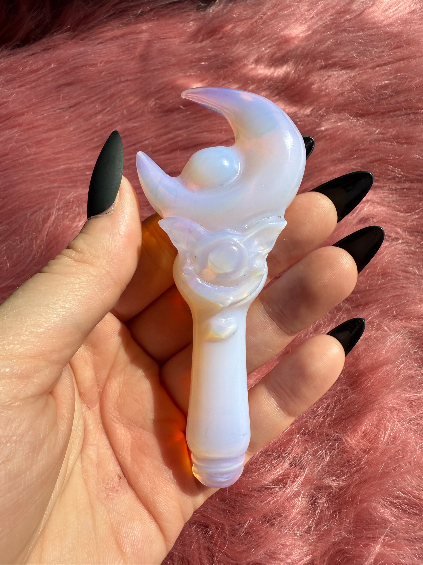 Stunning High Quality Pink Opaliate Princess Wand Carving