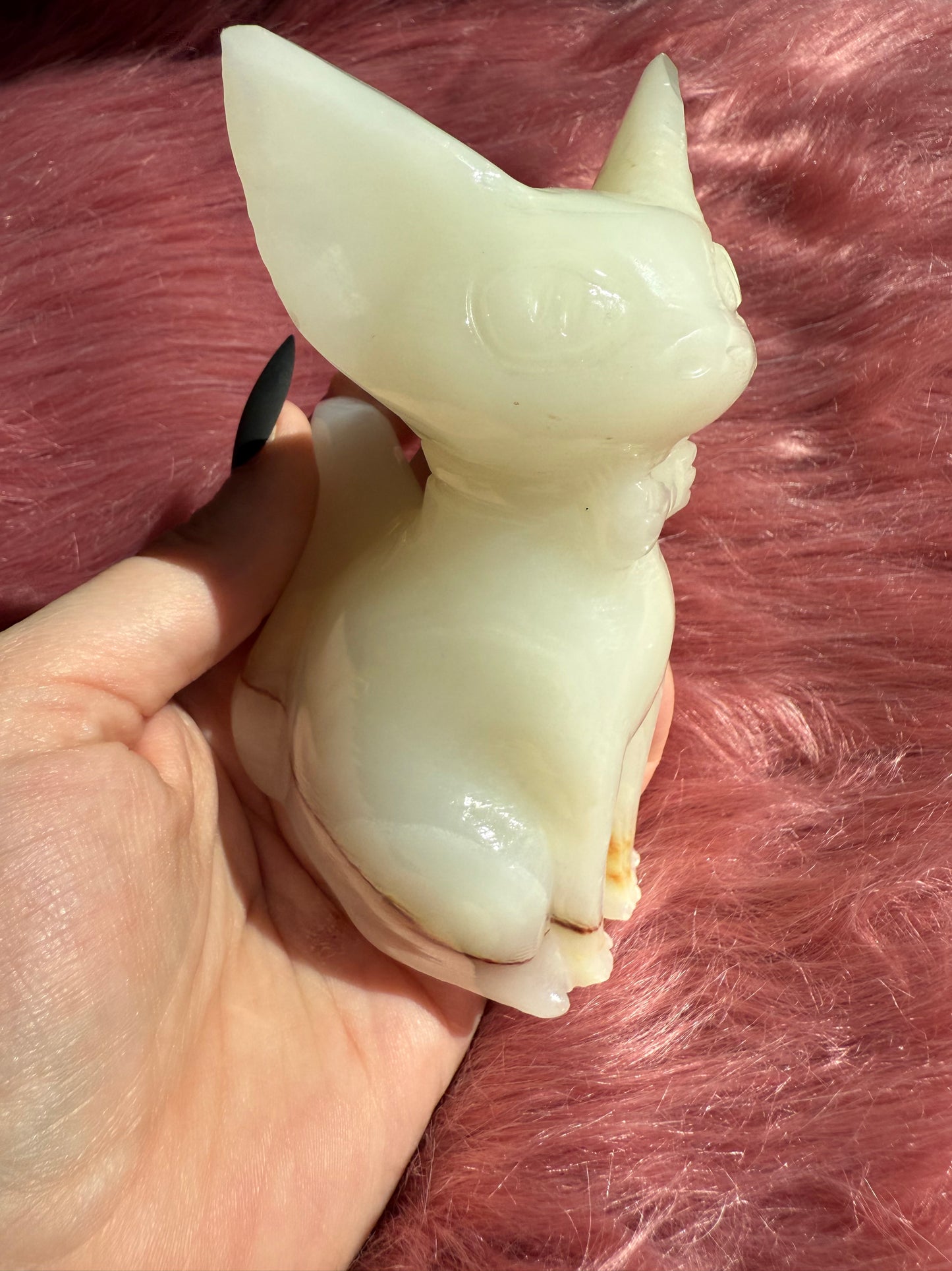 Stunning High Quality Large African Jade Jiji Carving - B