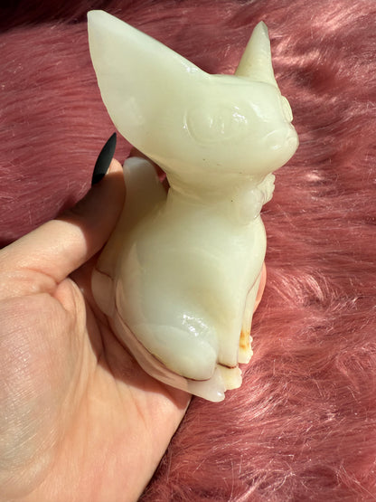Stunning High Quality Large African Jade Jiji Carving - B