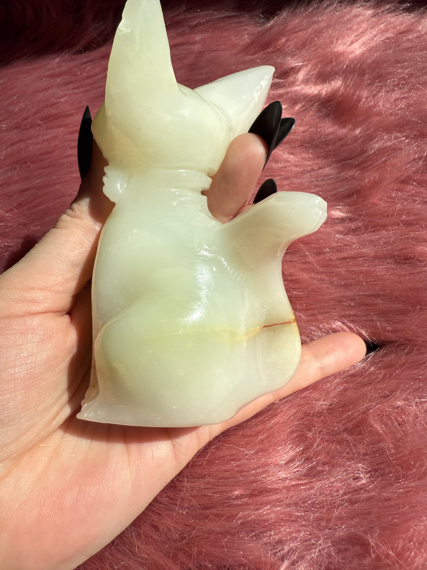 Stunning High Quality Large African Jade Jiji Carving - B