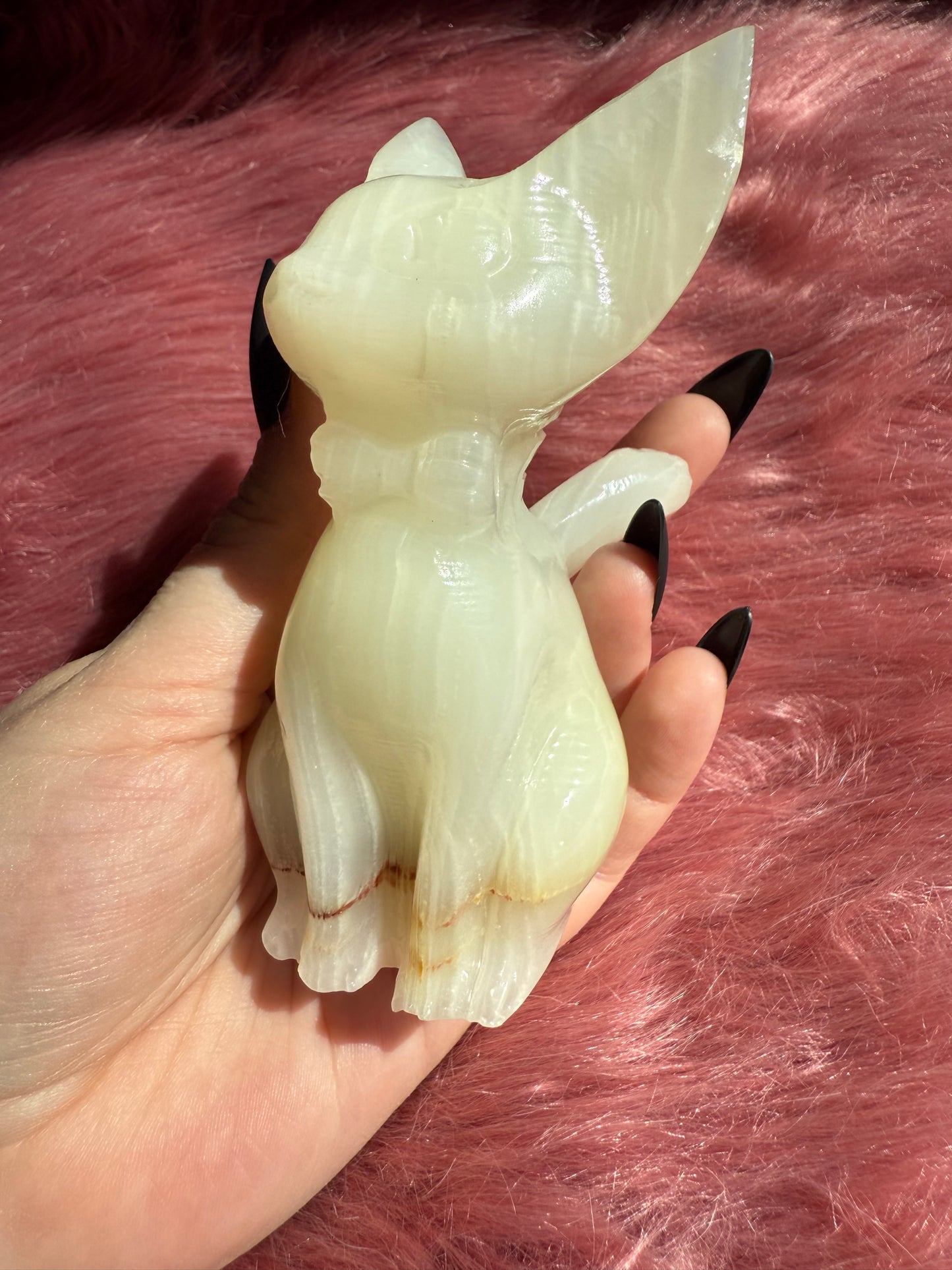 Stunning High Quality Large African Jade Jiji Carving - B