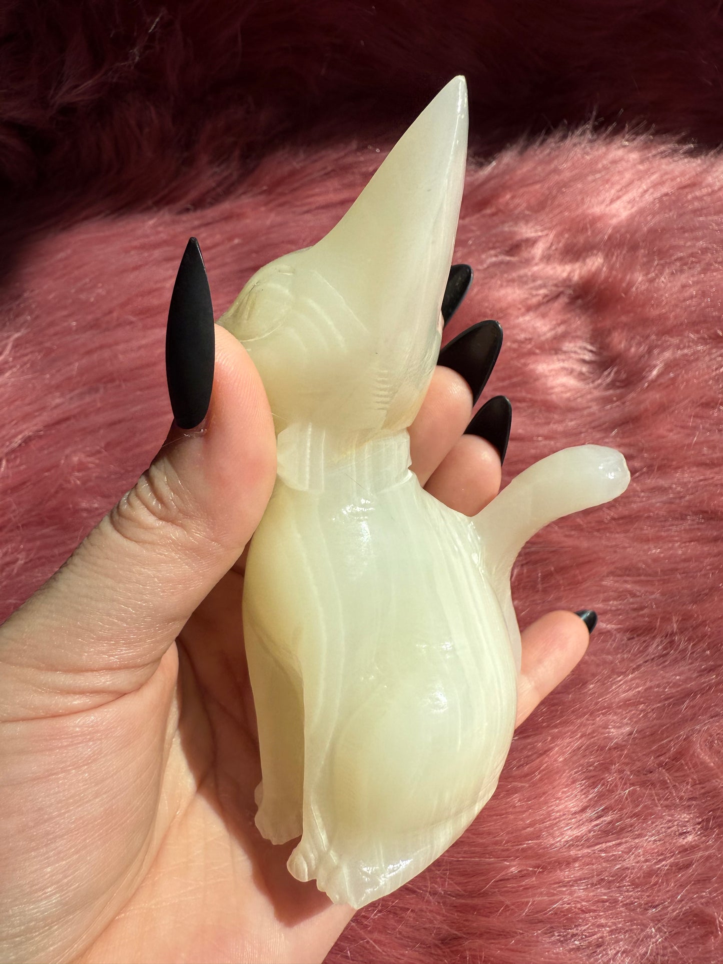 Stunning High Quality Large African Jade Jiji Carving - A