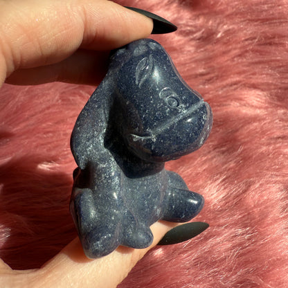 Stunning High Quality Blue Aventurine Donkey Carving
