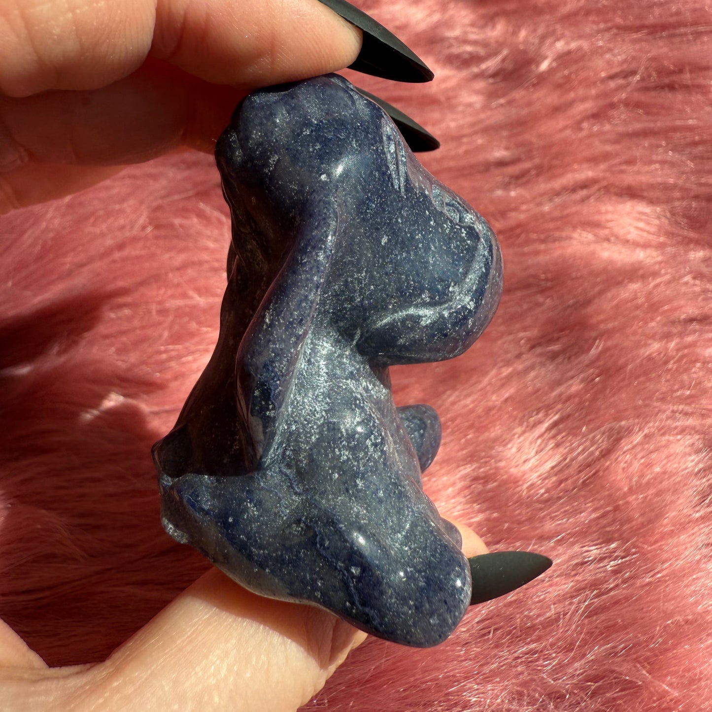 Stunning High Quality Blue Aventurine Donkey Carving