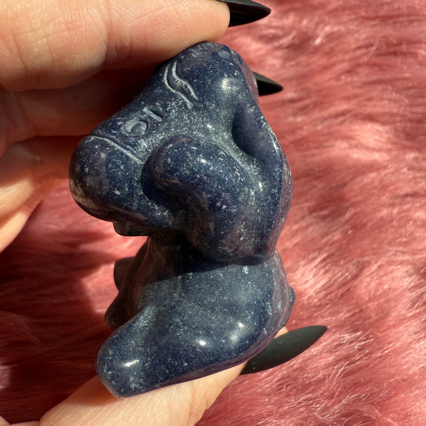 Stunning High Quality Blue Aventurine Donkey Carving