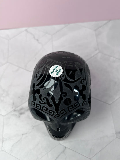 ONE (1) Stunning Etched Obsidian Skull from Mexico