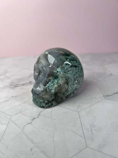 Stunning High Quality Moss Agate Skull G