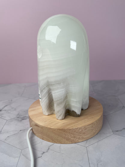 ONE (1) Stunning Onyx Ghost Lamp from Mexico (Includes USB LED light)