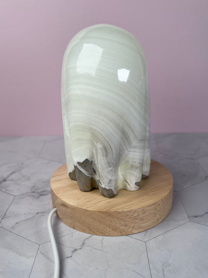 ONE (1) Stunning Onyx Ghost Lamp from Mexico (Includes USB LED light)