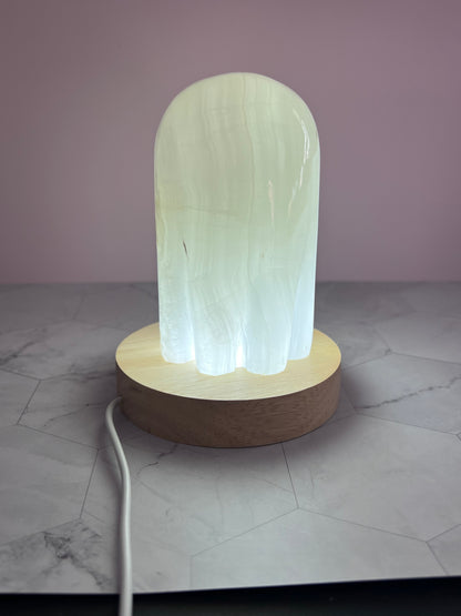 ONE (1) Stunning Onyx Ghost Lamp from Mexico (Includes USB LED light)