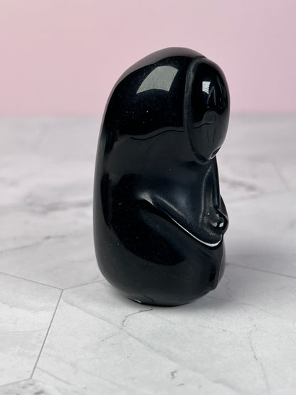 ONE (1) Stunning Kawaii Obsidian Grim Reaper Carving