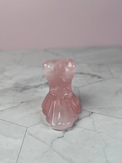 ONE (1) Stunning High Quality Rose Quartz Ghost Dog Carving