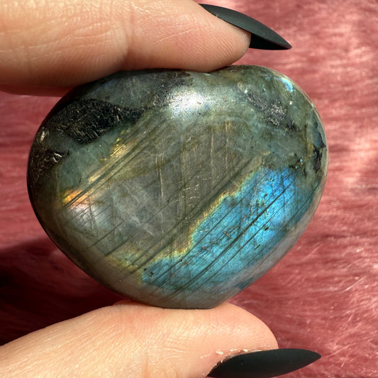 ONE (1) Stunning Flashy Labradorite Heart - Intuitively Selected