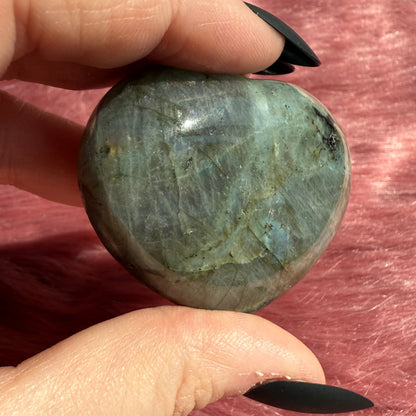ONE (1) Stunning Flashy Labradorite Heart - Intuitively Selected