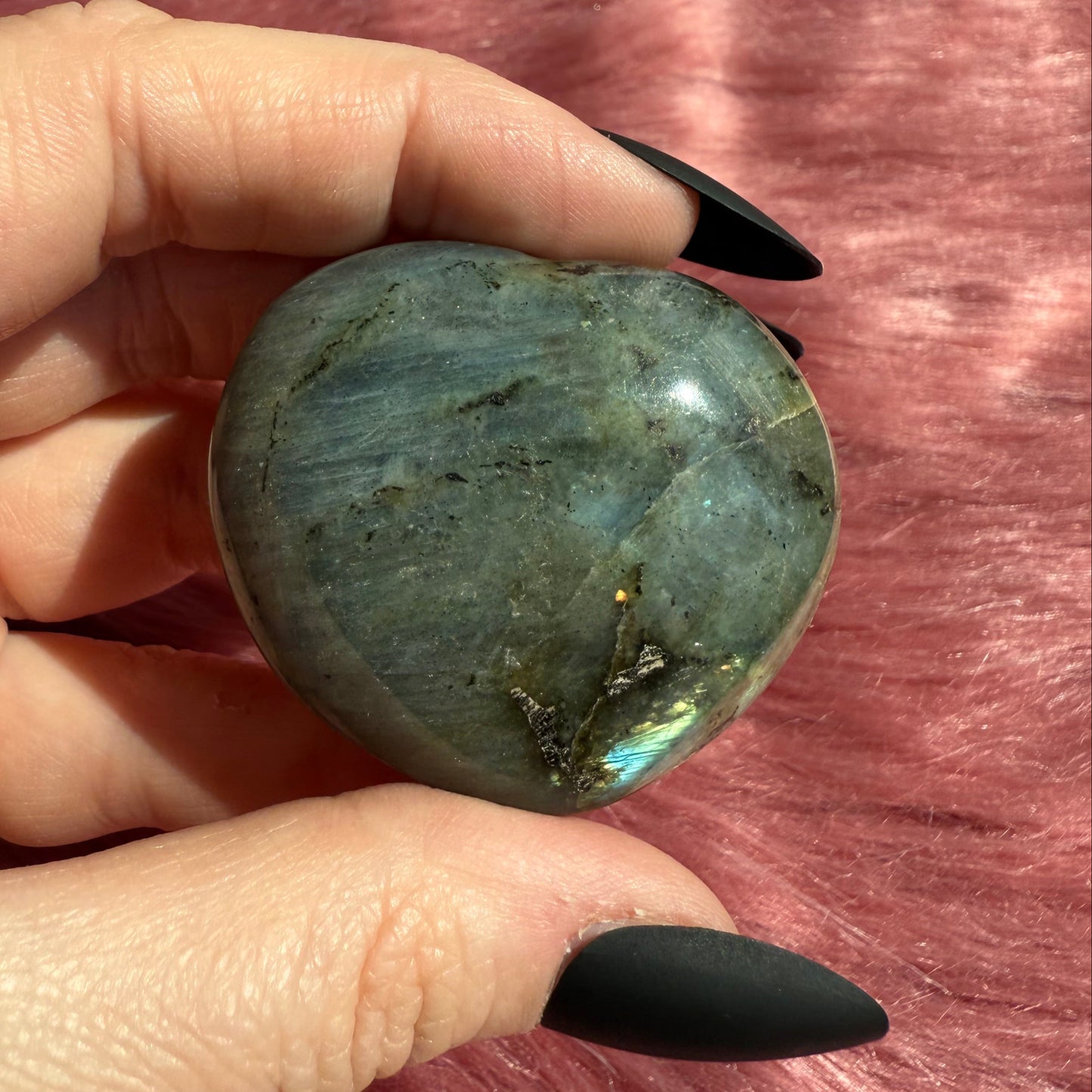 ONE (1) Stunning Flashy Labradorite Heart - Intuitively Selected