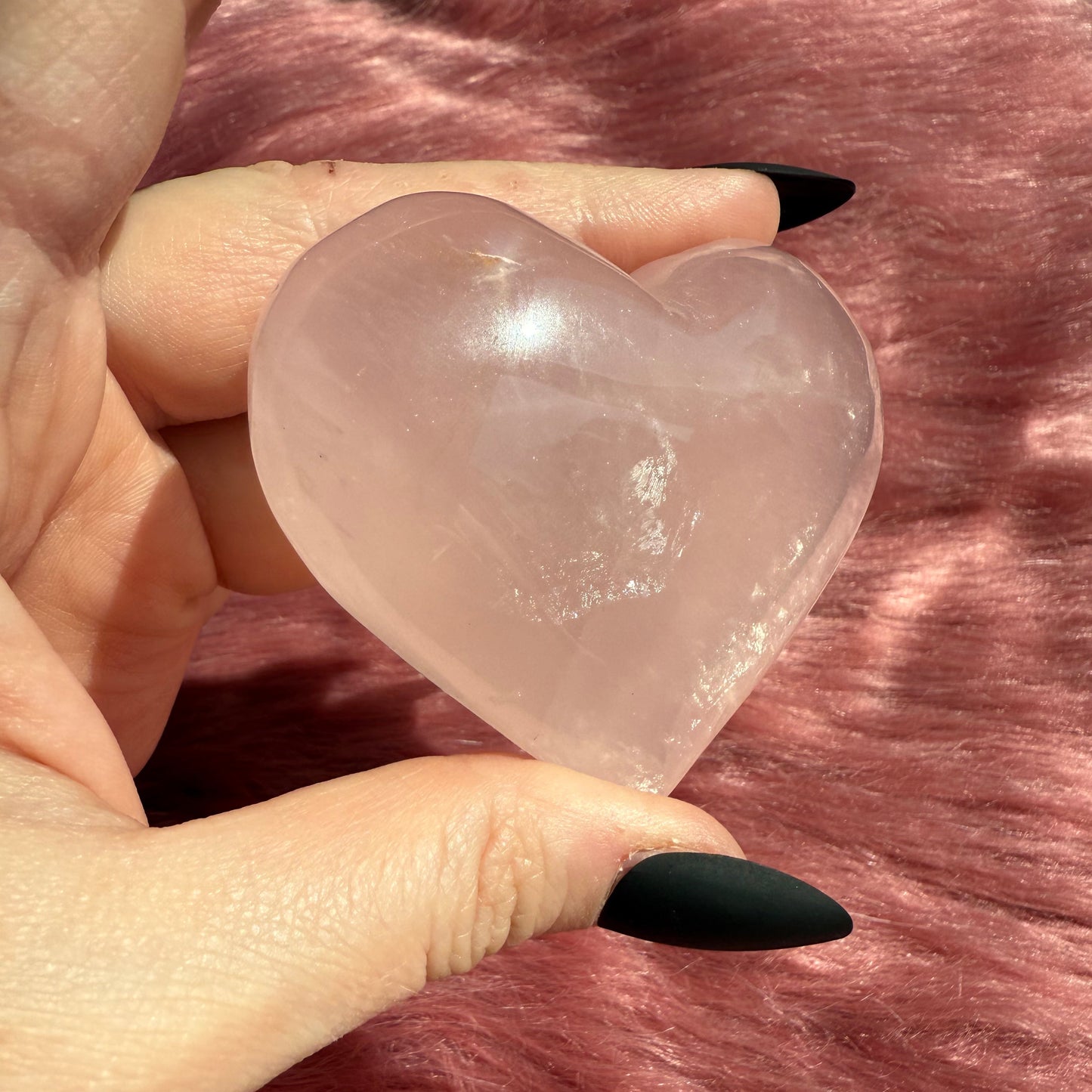 Stunning Flashy Medium Rose Quartz Heart
